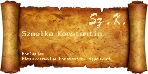 Szmolka Konstantin névjegykártya